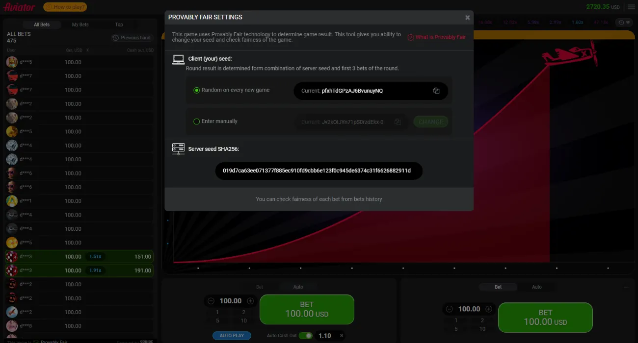 Provably Fair on Aviator What is it about